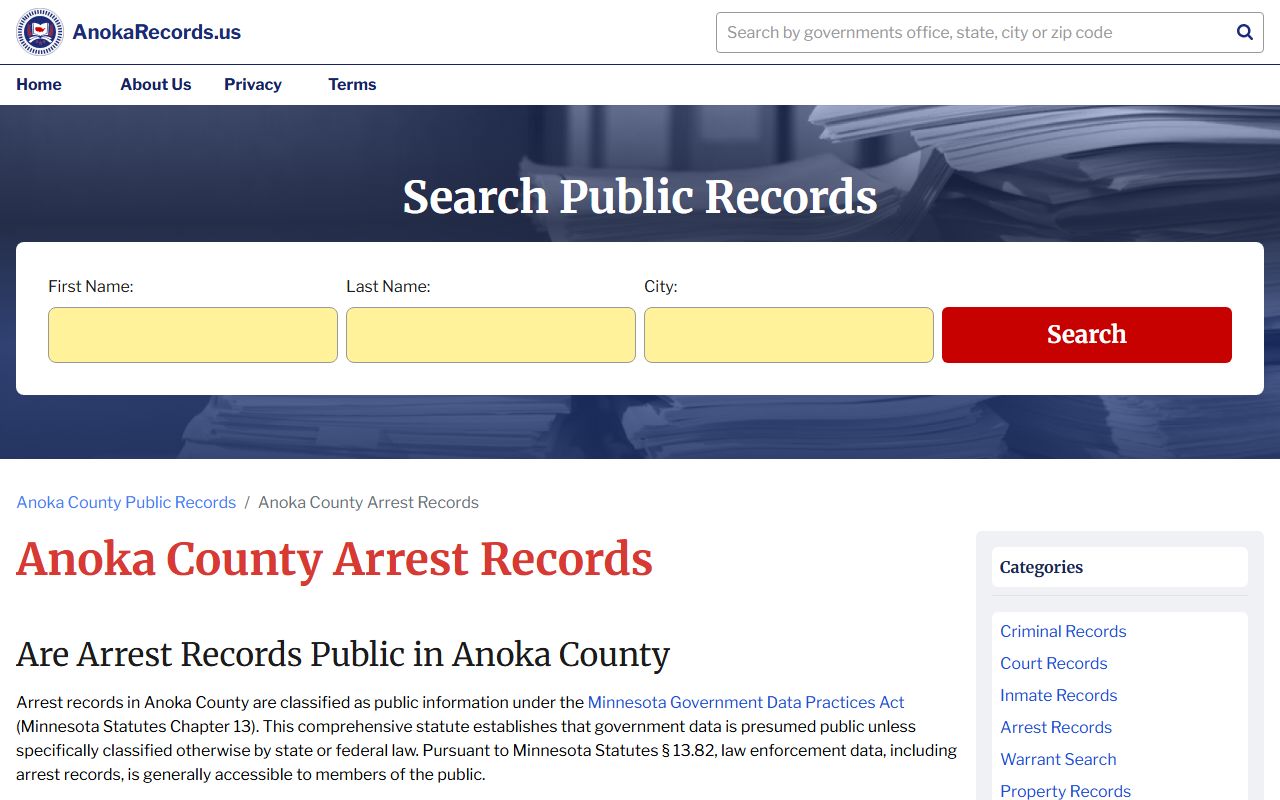 Anoka County arrest records Blaine released inmates