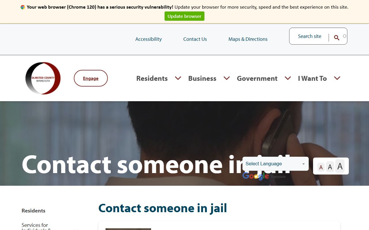 Rochester released inmates Olmsted County contact someone in jail