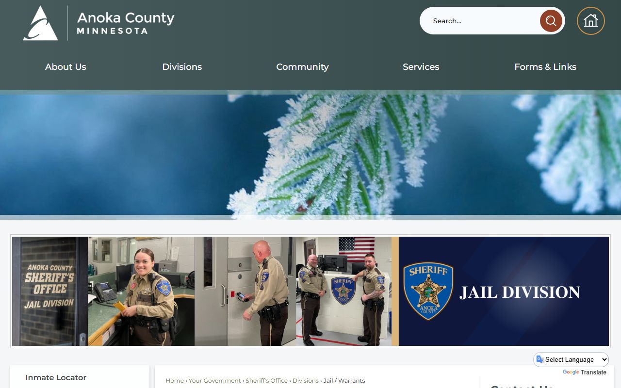 Anoka County released inmates jail warrants roster page