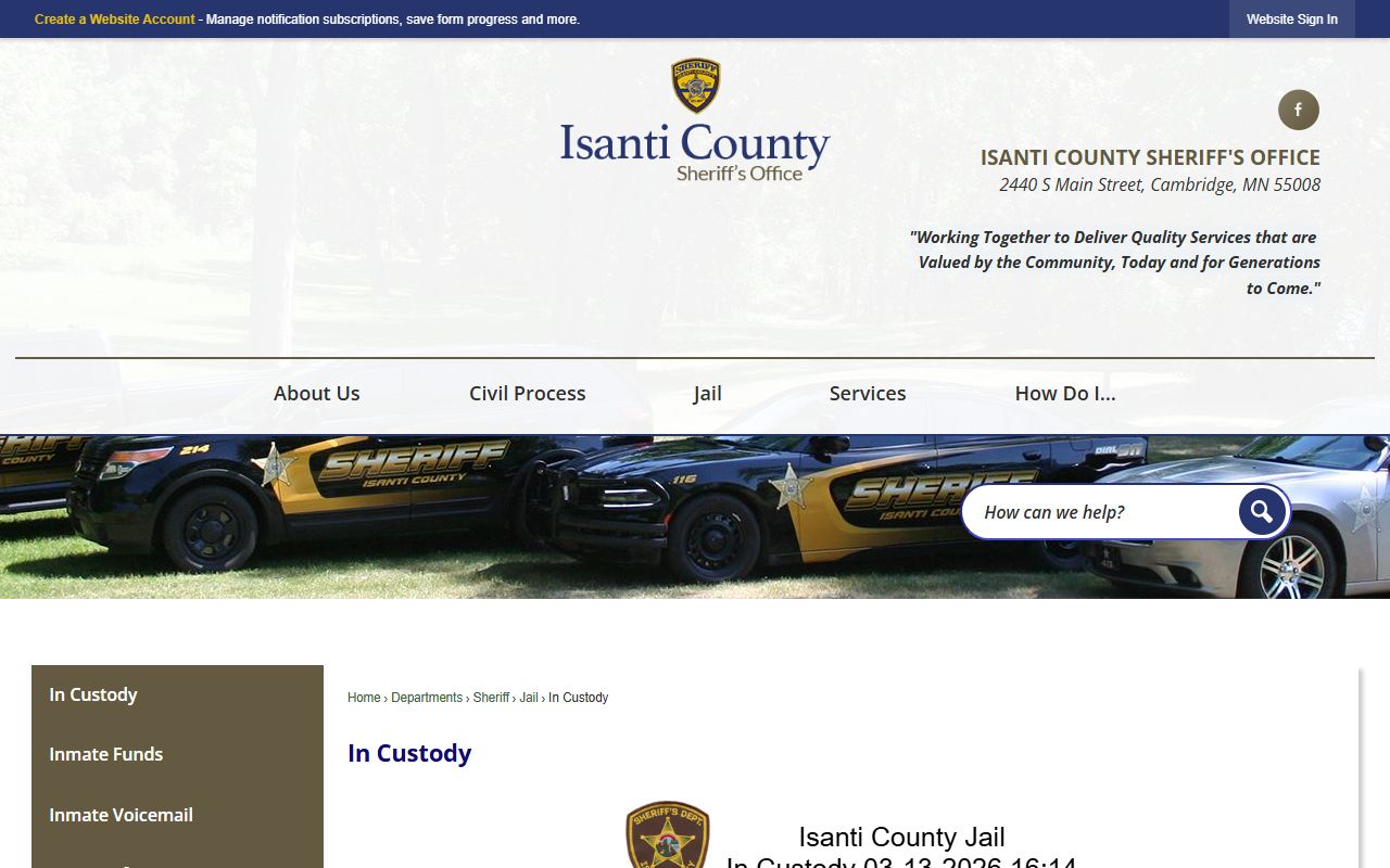isanti county sheriff in custody isanti county released inmates