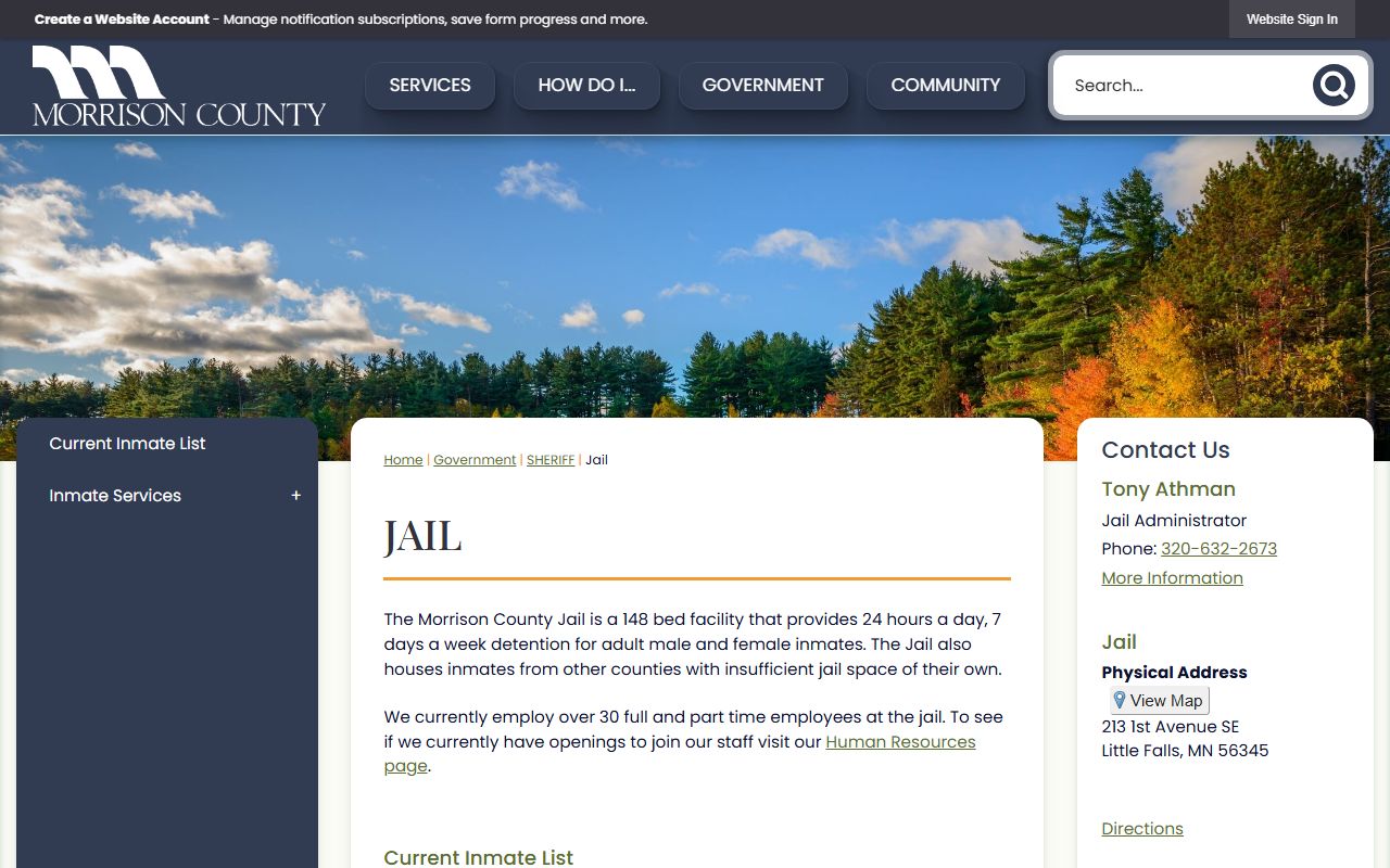 morrison county released inmates jail information