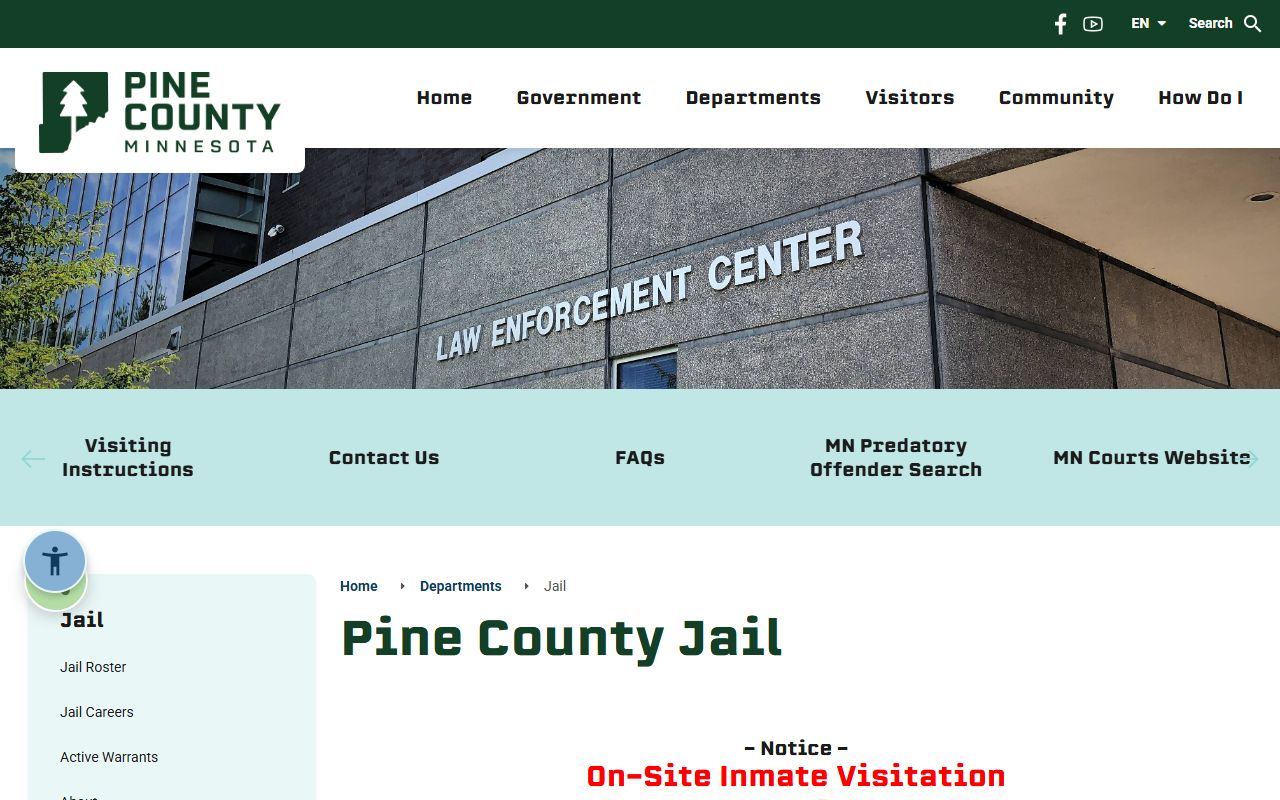 pine county released inmates sheriff jail information page