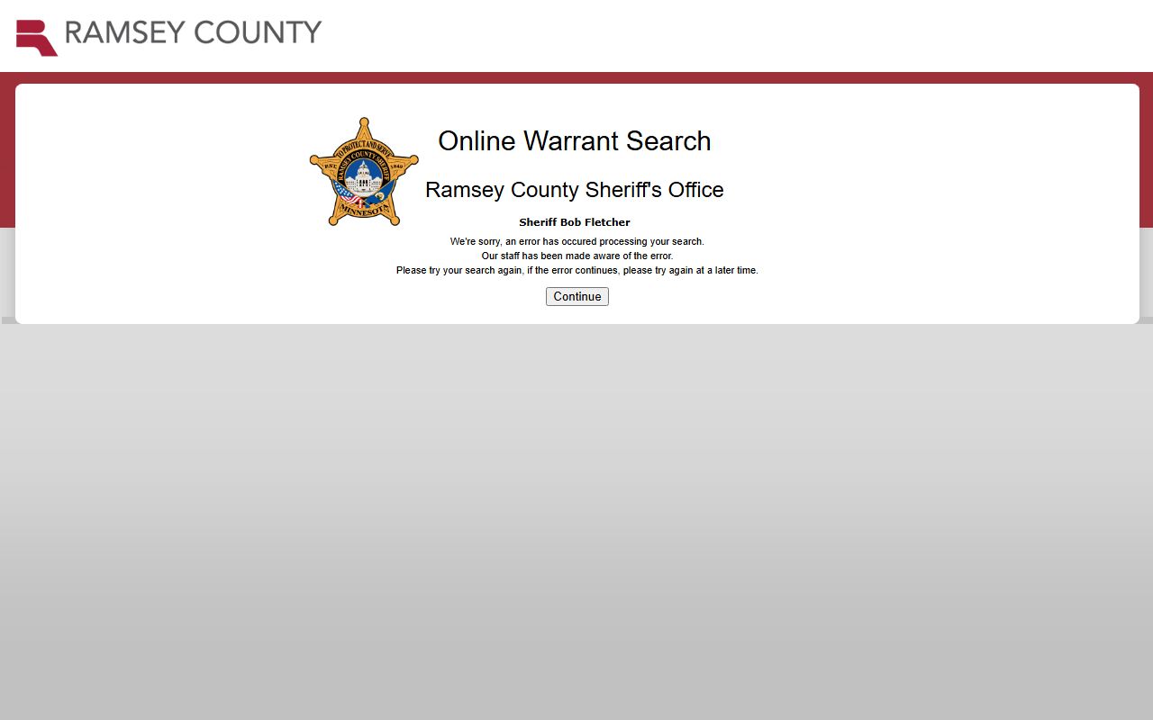 ramsey county released inmates sheriff active warrant search database